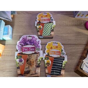 Misco Pot Sox Fabric Plant Pot Covers Set of 3 Assorted Patterns 4in and 6in